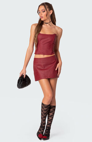 Aster Faux Leather Mini Skirt image number 2