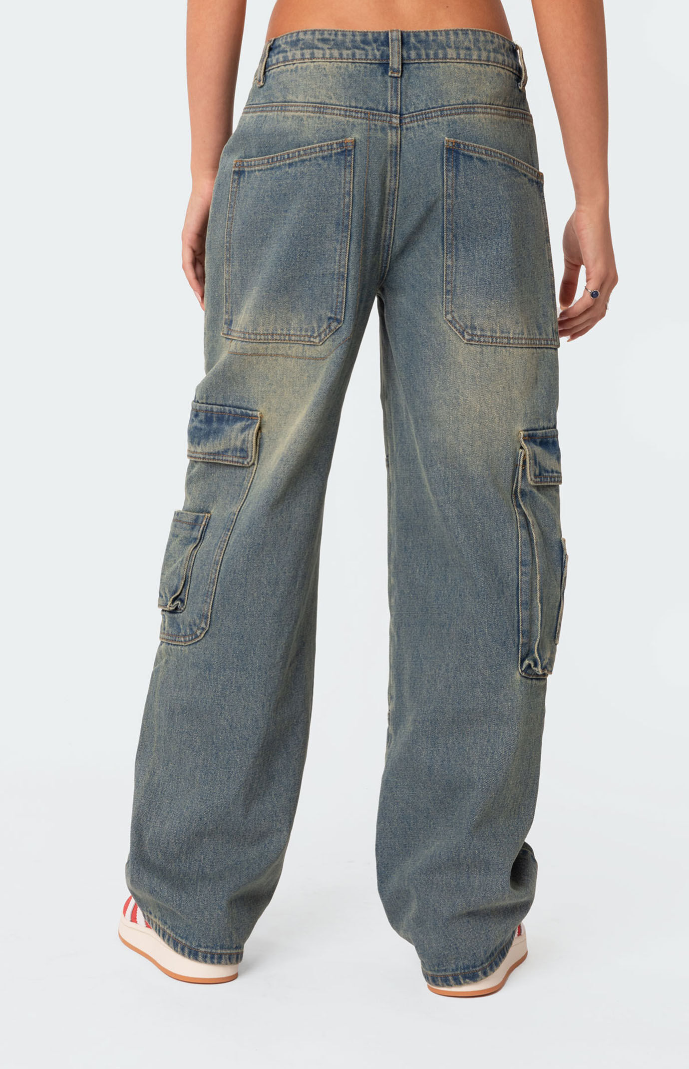 【COLOR iN ID】Washed fold cargo denim InstaStretch Tomboy Relaxed Cargo Denim Jeans – WallFlower Jeans