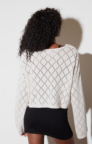 Isla Open Knit Cropped Sweater image number 4
