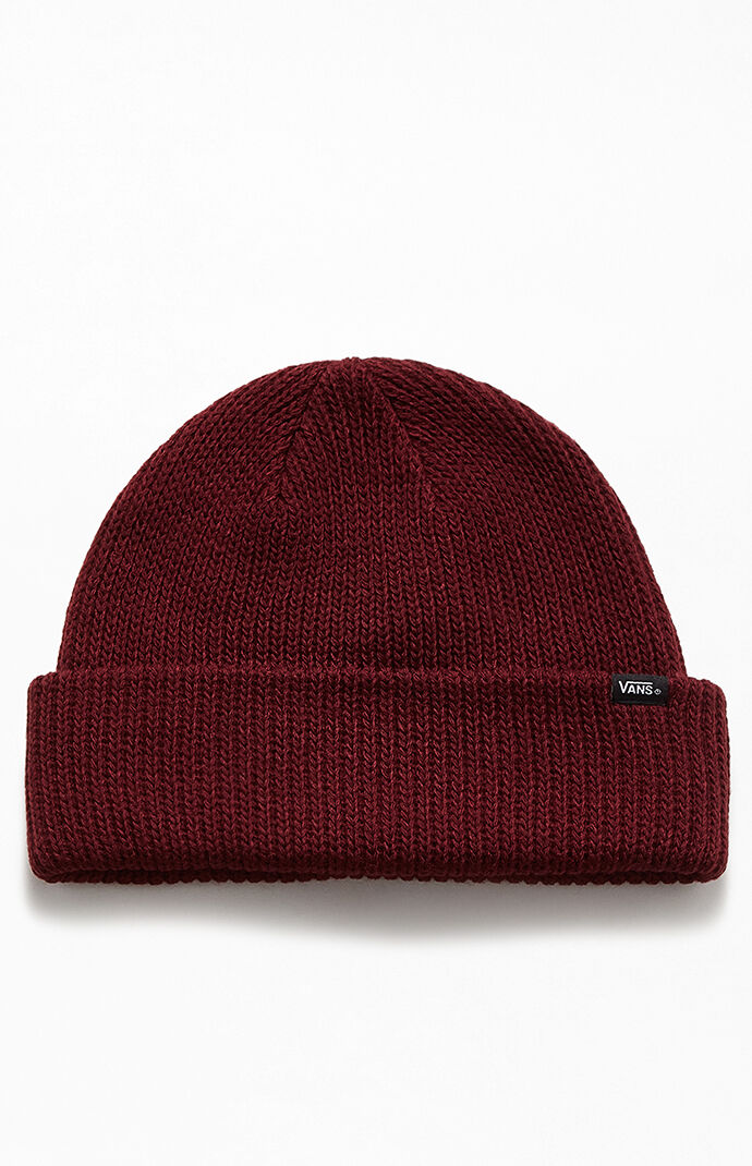 Burgundy vans beanie 2025