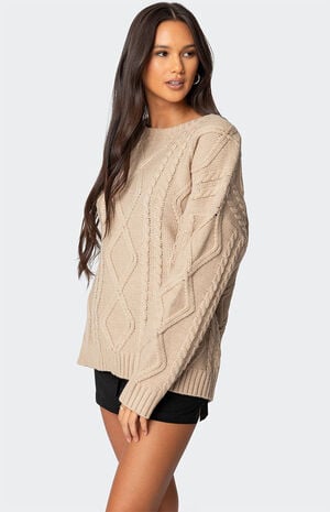 Kennedy Oversized Cable Knit Sweater image number 3