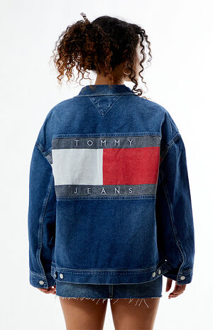 Daisy Oversized Colorblocked Denim Jacket image number 4