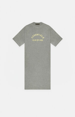 Essentials Light Heather Grey 3/4 Sleeve T-Shirt Dress image number 1