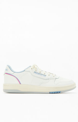 Women's White & Blue Phase Court Sneakers image number 1