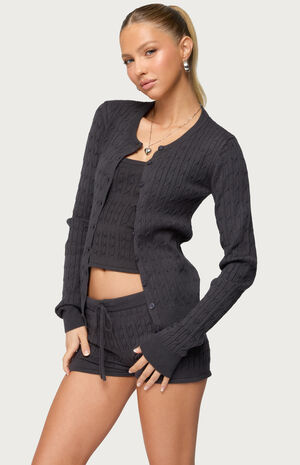 Nella Cable Knit Button Up Cardigan image number 2