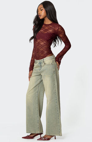 Colette Sheer Lace Bodysuit image number 4