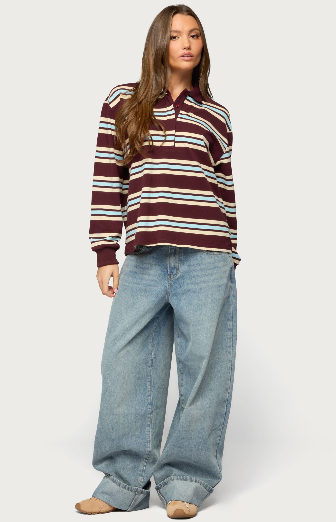 Edikted Renya Striped Rugby Shirt