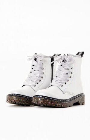 Kids 1460 Silver Metallic Boots image number 2