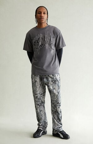 Gray Camo Straight Leg Sweatpants image number 1