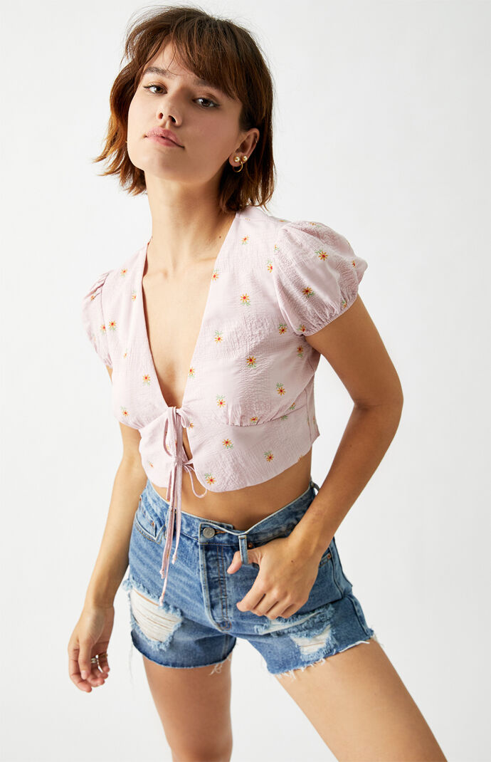 tie front bustier top