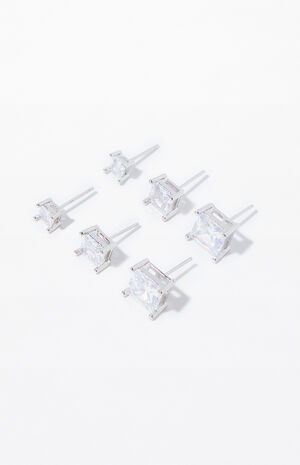 3 Pack Diamond Stud Earrings image number 2