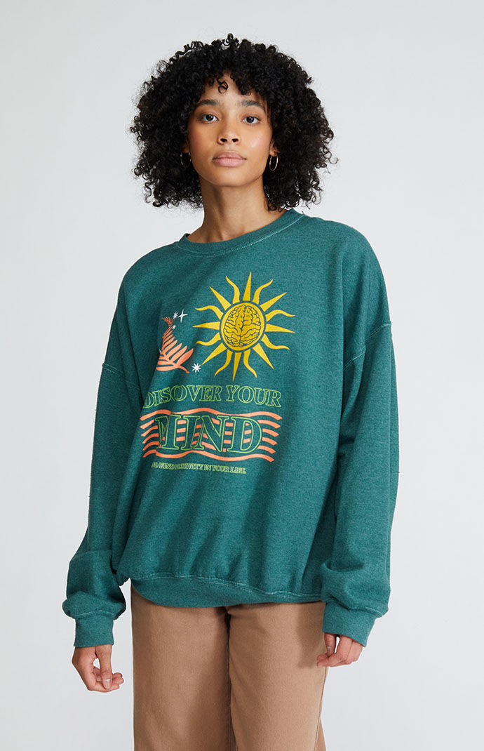 Golden Hour Women's Discover Your Mind Oversized Sweatshirt in Teal
