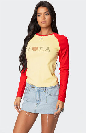 La Baby Raglan Long Sleeve T-Shirt image number 3