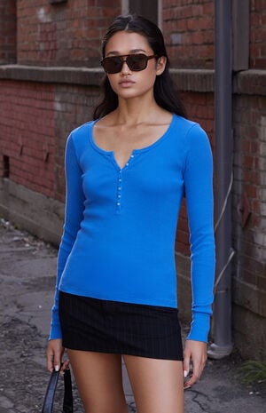 Electric Blue Zelly Long Sleeve Top image number 1