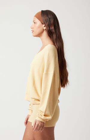 Active Aspen Waffle Knit First String V-Neck Sweatshirt image number 3