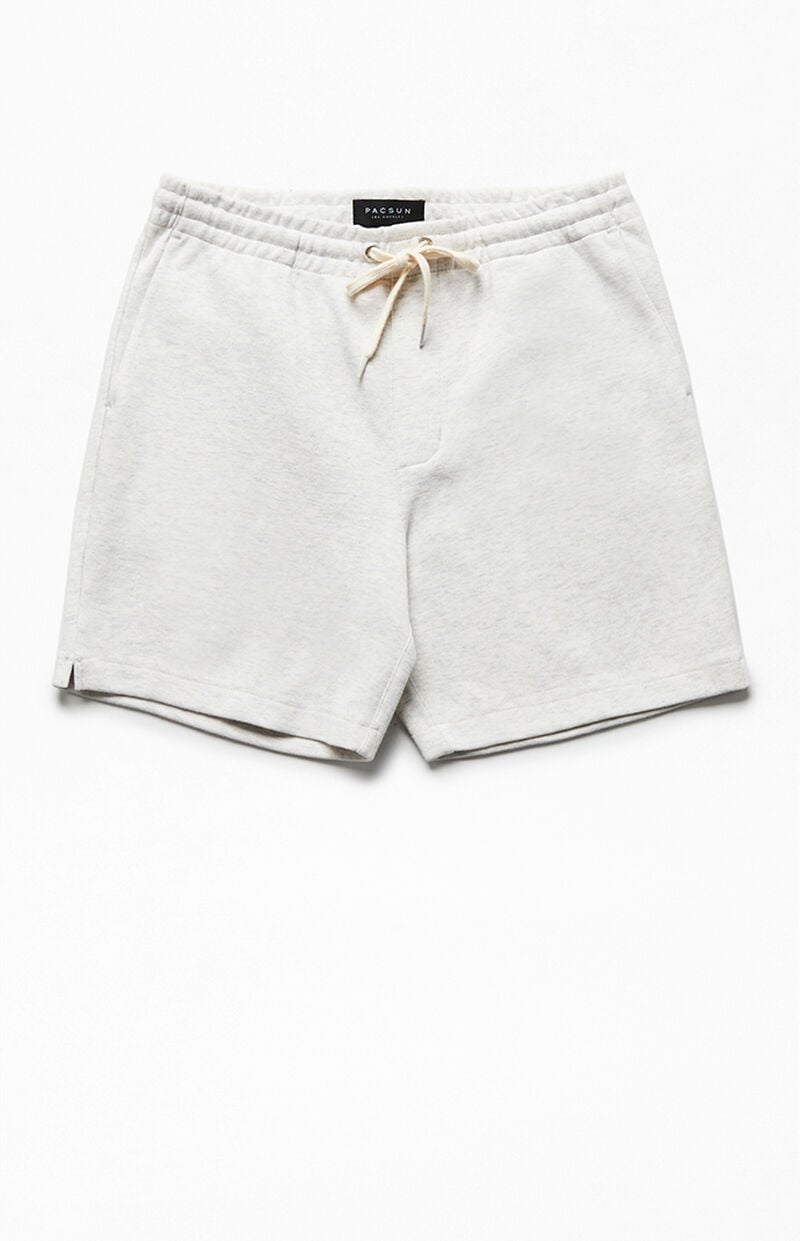 PacSun White Heather Fleece Volley Shorts PacSun