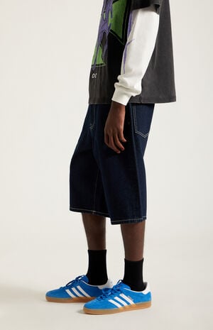 Austin Extreme Baggy Denim Shorts Dark Blue image number 4