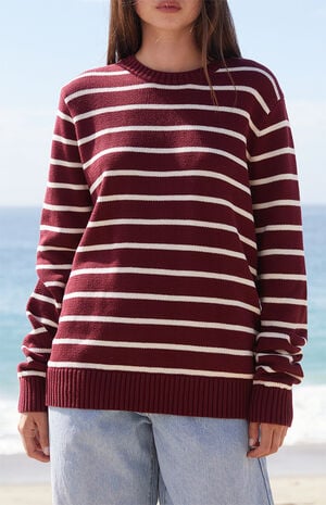 Martha Burgundy Martha Striped Sweater image number 1