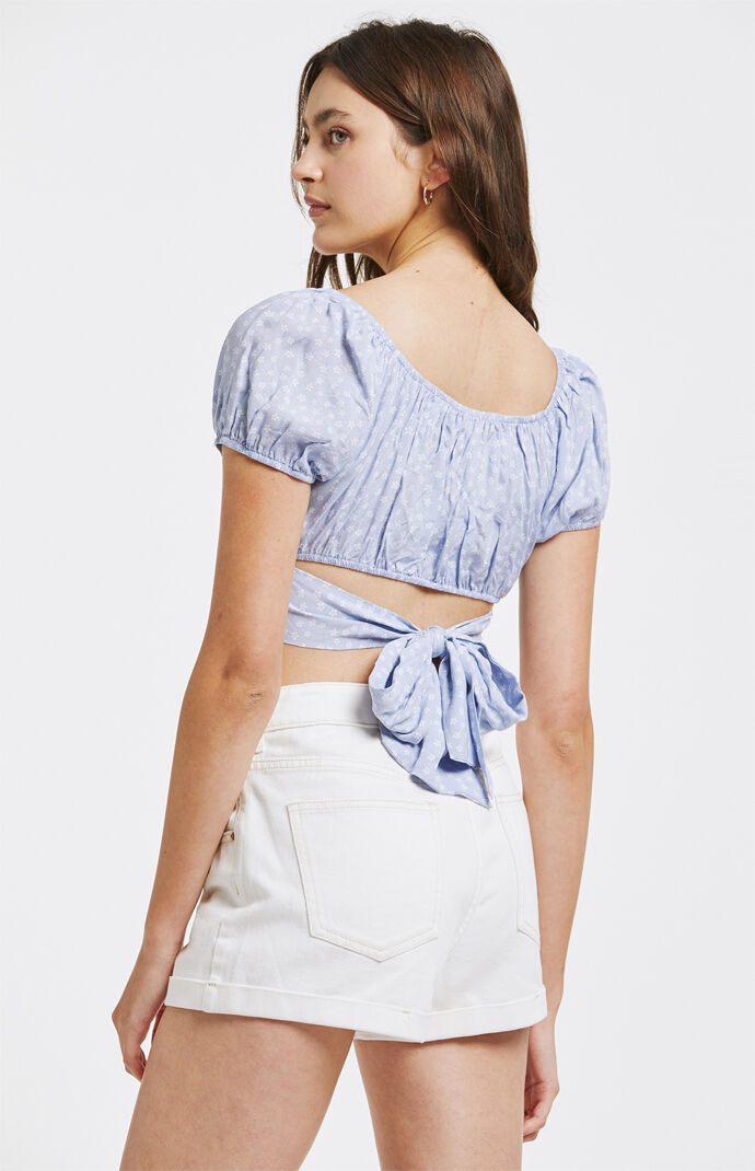 Printed Tie Back Top