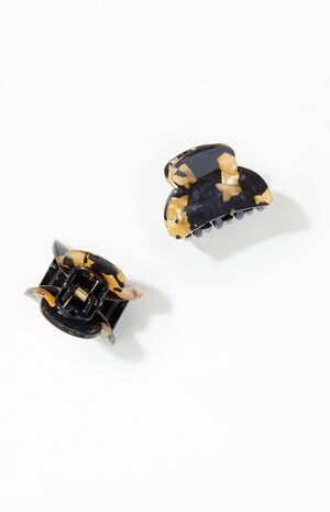2 Pack Mini Tortoiseshell Hair Claw Clips image number 3