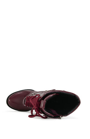 Gernot Burgundy Platform Lace Up Booties image number 4
