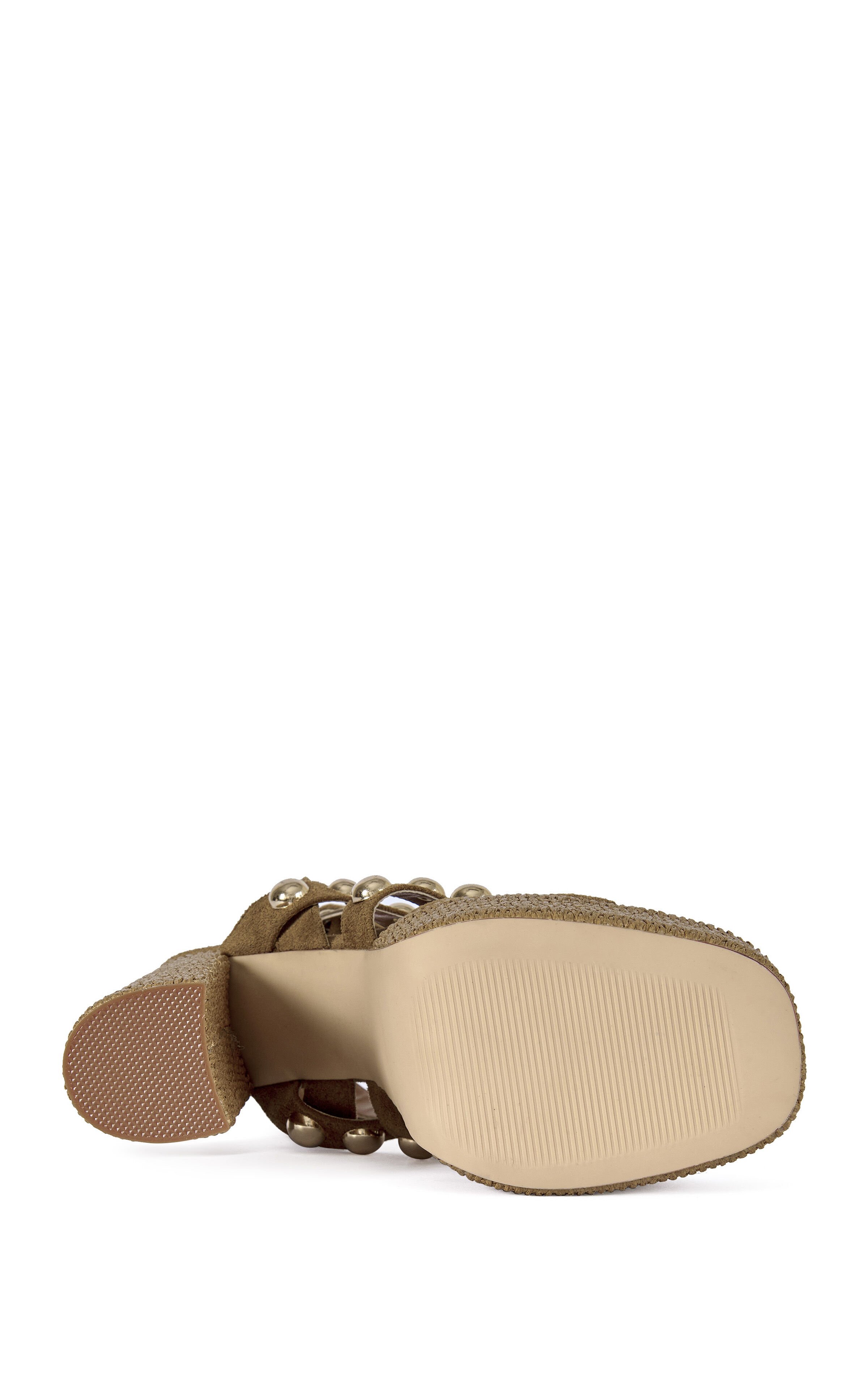 AZALEA WANG Women's Yara Brown Platform Studded Sandals