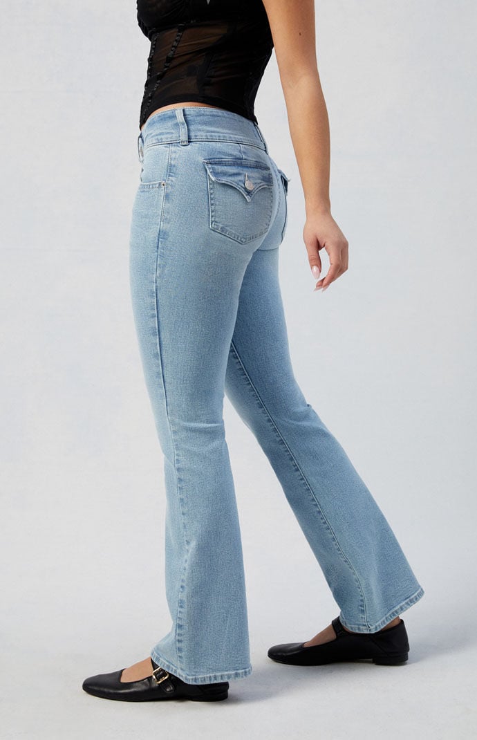 Pacsun Stretch Light Indigo Low Rise Bootcut Jeans | PacSun