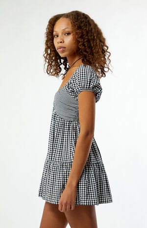 Gingham Babydoll Mini Dress image number 3