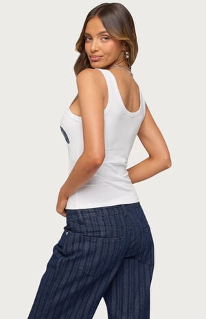 Girly Ribbed Tank Top image number 3