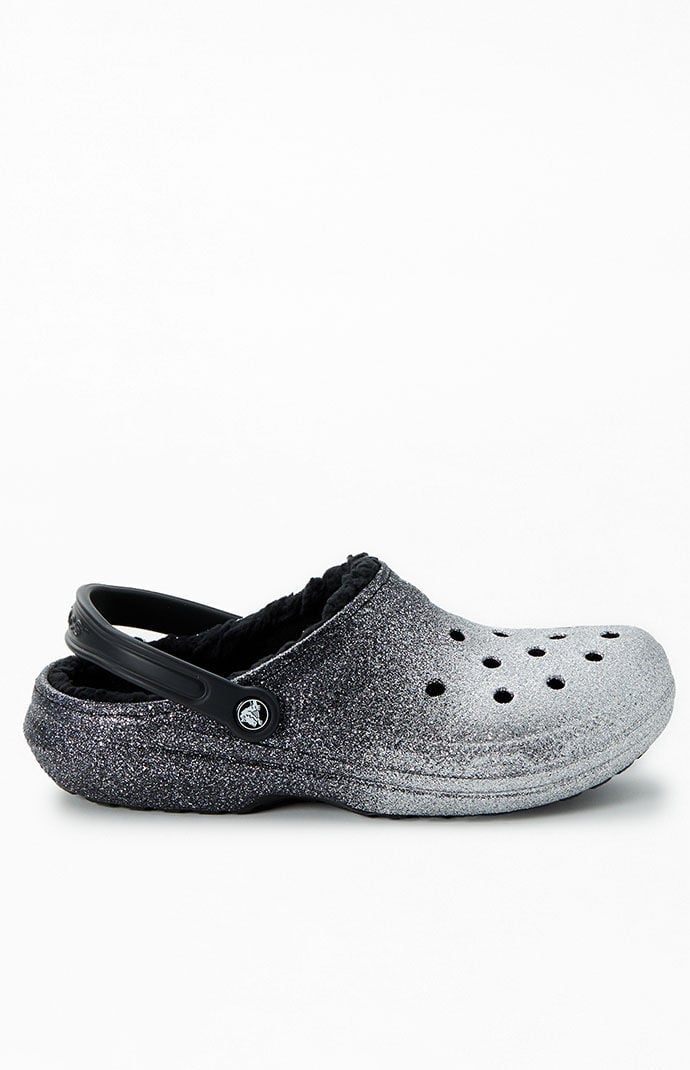 Lined glitter top crocs