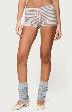 Lillian Striped Knit Shorts image number 1