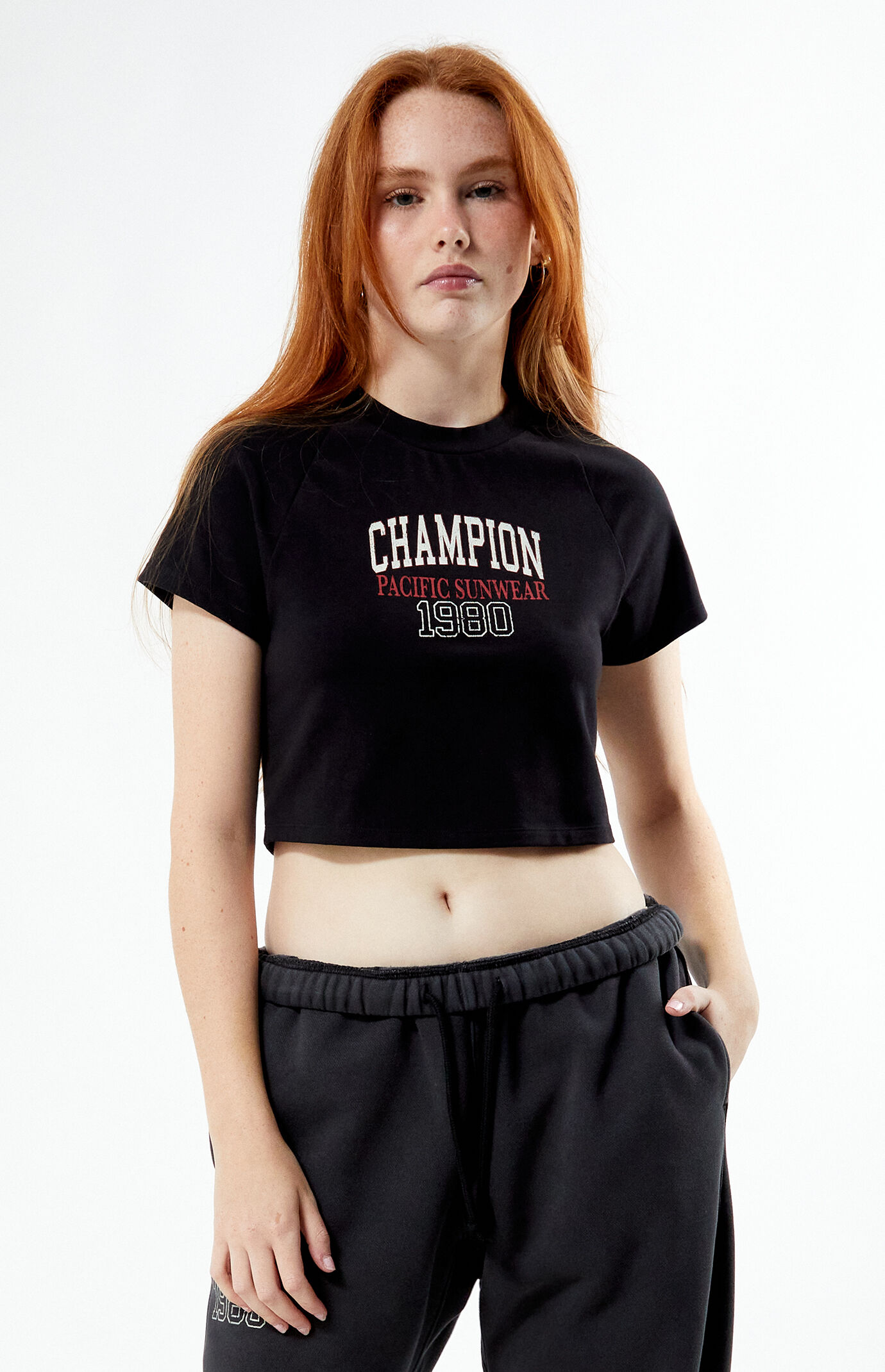 Champion Women s x Pac 1980 Pacific Sunwear Raglan T Shirt in Black Size Large