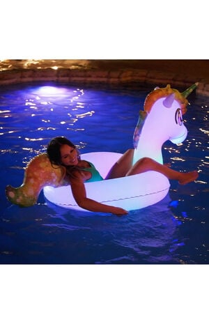 Inflatable 42" Illuminated LED Unicorn Jumbo Pool Tube image number 3