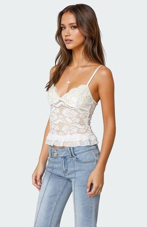 Torin Sheer Lace Tank Top image number 3