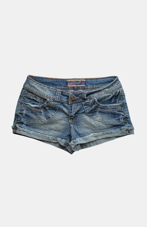 2000s Medium Indigo Low Rise Micro Jean Shorts image number 1