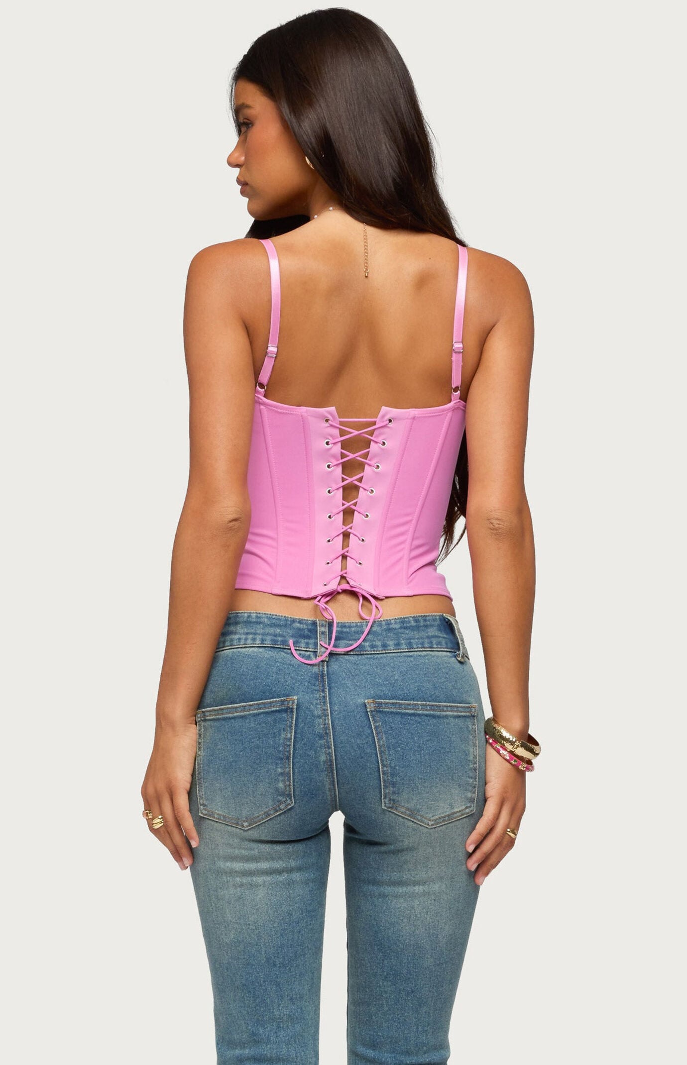 Edikted Inka Floral Sequin Bead Cupped Corset