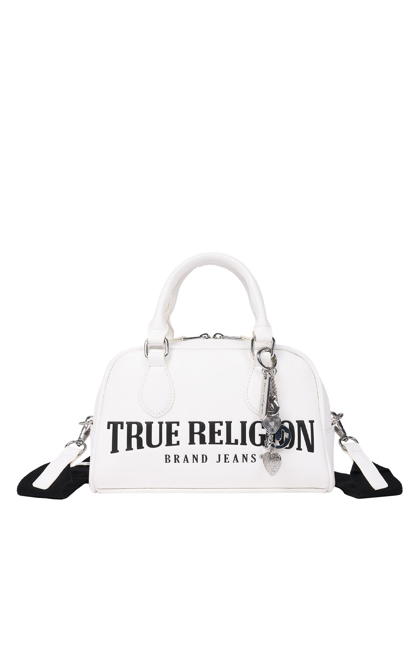 True Religion White Bombe Logo Satchel