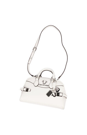 Brooks Smooth Faux Leather Belted Satchel Bag image number 8