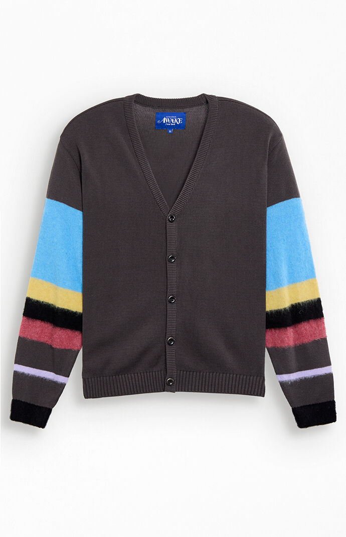 Awake NY Striped Sleeve Mohair Cardigan
