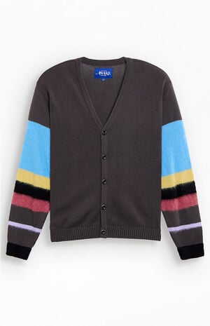 Striped Sleeve Mohair Cardigan image number 1