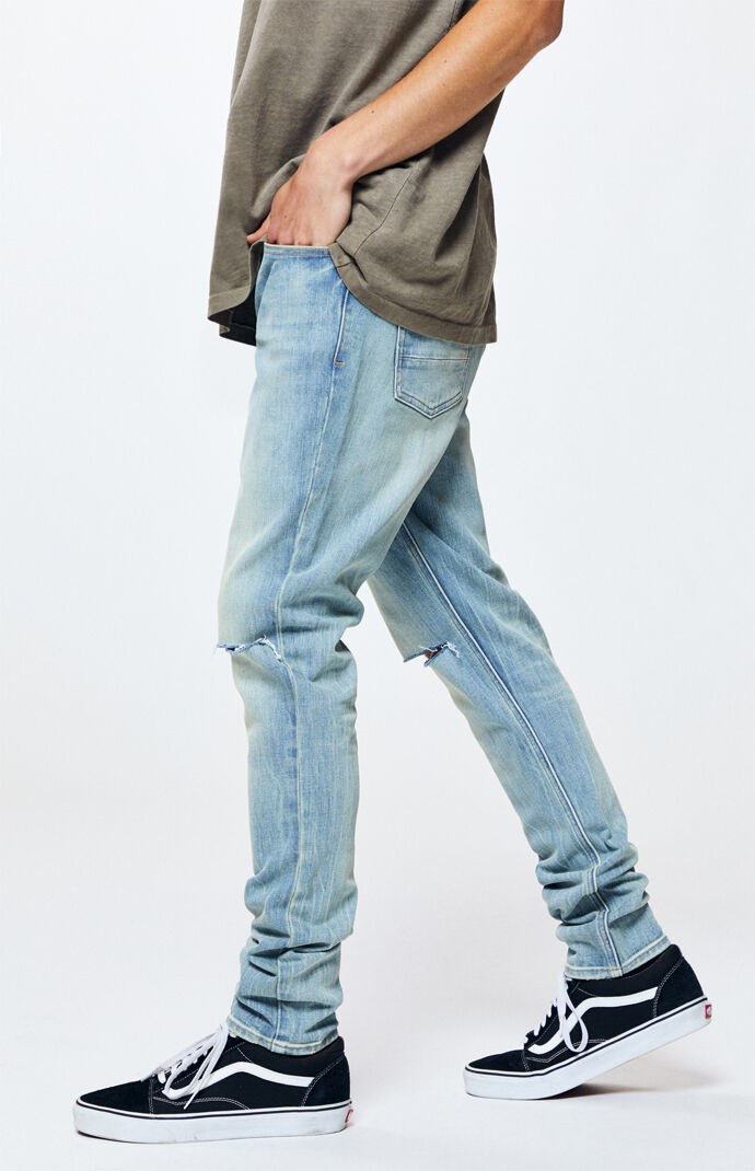 Pacsun stacked skinny ripped light jeans cheap