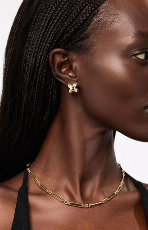 Cassia Gold Stud Earrings image number 2