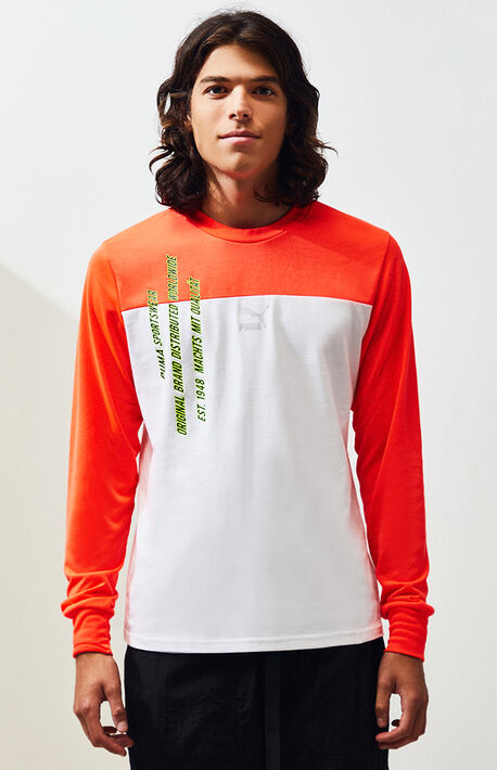 Orange &amp; White LUXTG Long Sleeve T-Shirt
