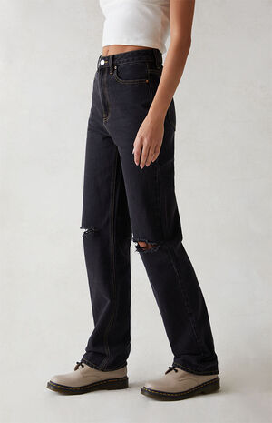Eco Black Ripped '90s Boyfriend Jeans image number 3
