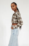 Long Sleeve Split Plaid Top Long Sleeve Split Plaid Top image number null