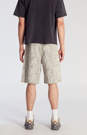 Light Leopard Baggy Denim Shorts image number 5