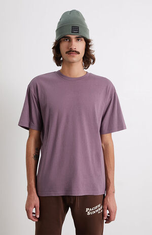 Purple Solid Regular Fit T-Shirt image number 1