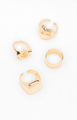 4 Pack Chunky Statement Rings image number 2