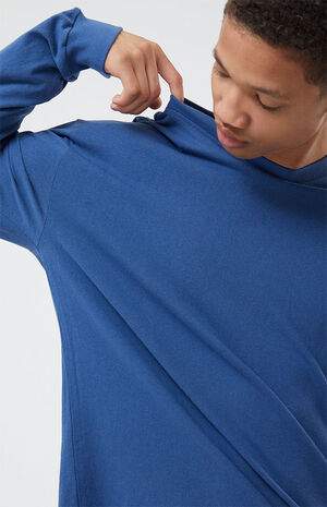 Navy Loch Long Sleeve Oversized Boxy T-Shirt image number 2