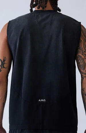 Black Vintage Wash Form Muscle T-Shirt image number 6